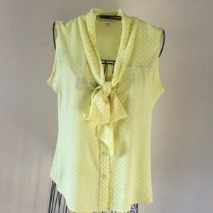 Calvin Klein Yellow Bow Tie Blouse BN without tag